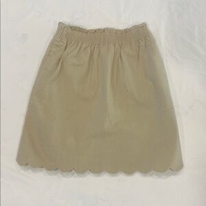 J. Crew Beige Skirt with Scalloped Hem
